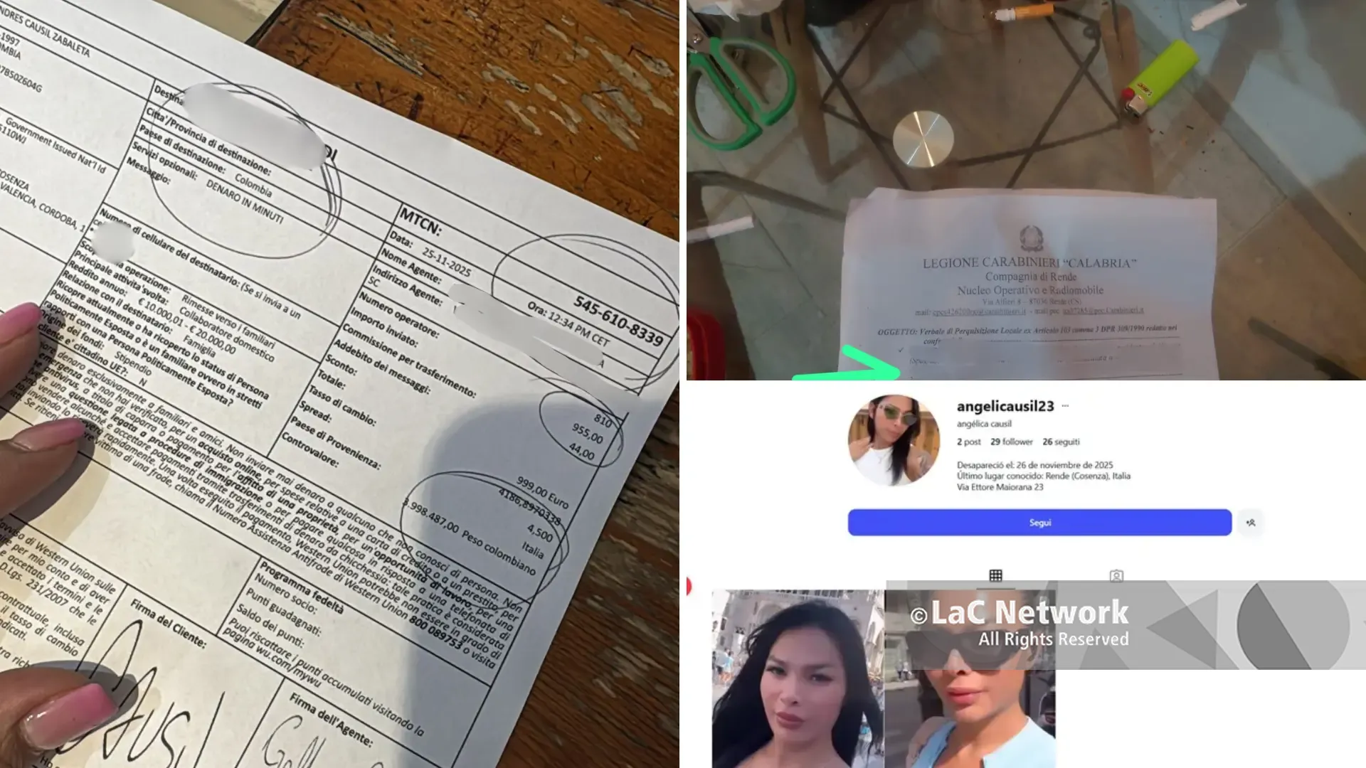 Angelica Causil, le ultime ore: la spesa a Cosenza\u00A0e l’accesso su WhatsApp alle 7.38 del 26 novembre\n