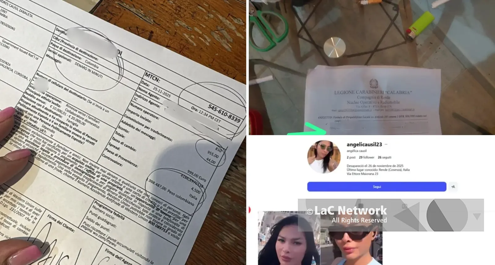 Angelica Causil, le ultime ore: la spesa a Cosenza\u00A0e l’accesso su WhatsApp alle 7.38 del 26 novembre\n