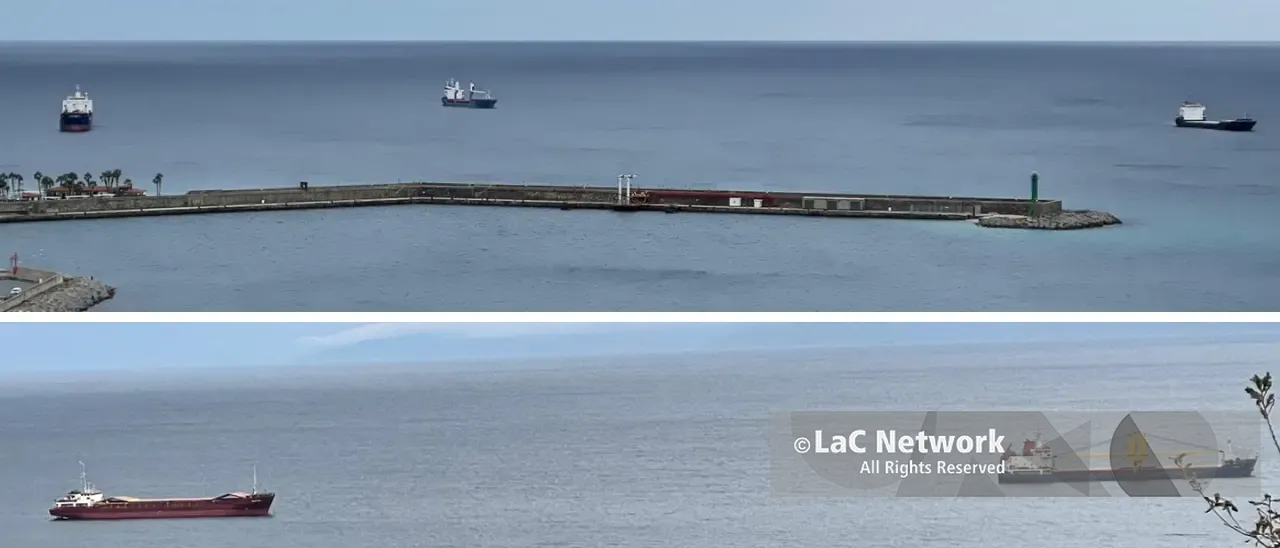 Vibo Marina, le grandi navi si affollano davanti al porto in attesa del passaggio del ciclone Harry: Santa Venere da sempre il riparo più sicuro\n