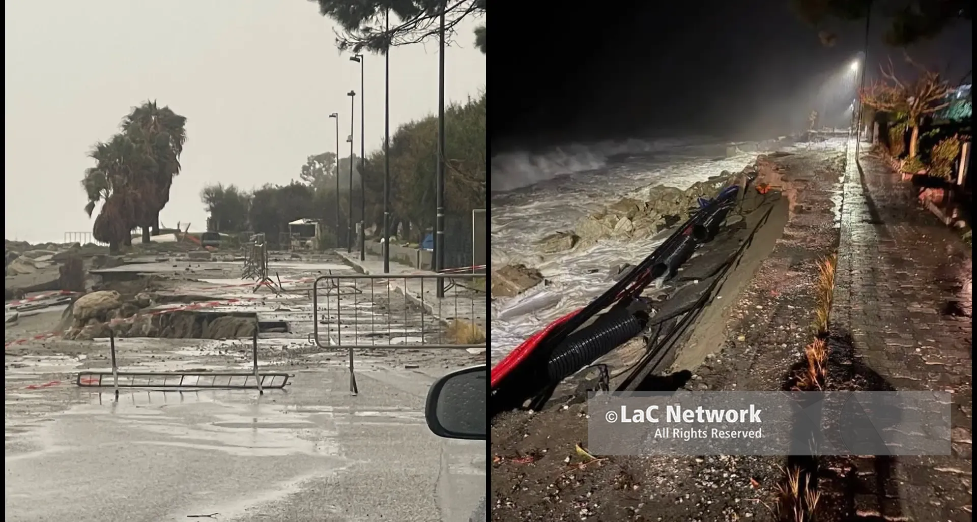 Bova Marina, scatta l’evacuazione del lungomare: mareggiata fuori controllo, residenti costretti a lasciare le case nella notte dell’allerta rossa. La più buia degli ultimi 20 anni\n