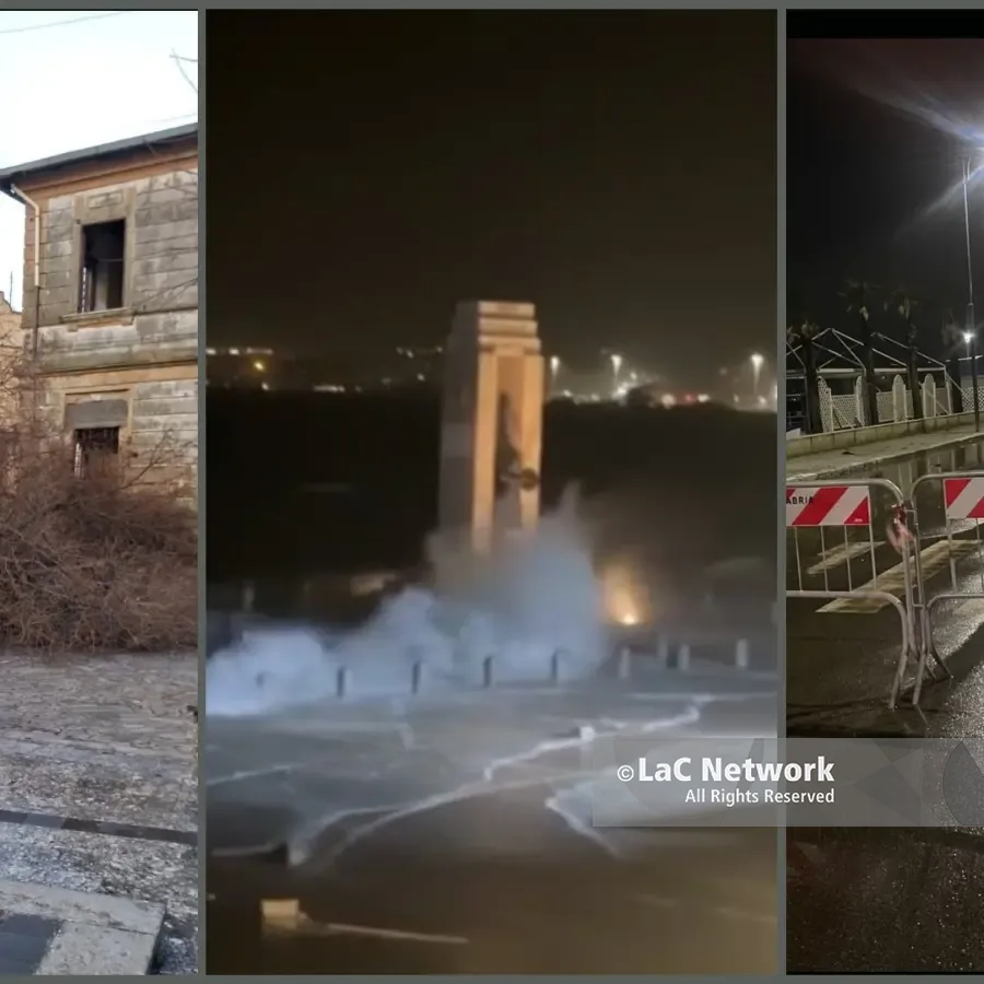 Il passaggio del ciclone non risparmia Reggio, vento mareggiate e torrenti ingrossati: dopo la notte di Nils parte la conta dei danni\n