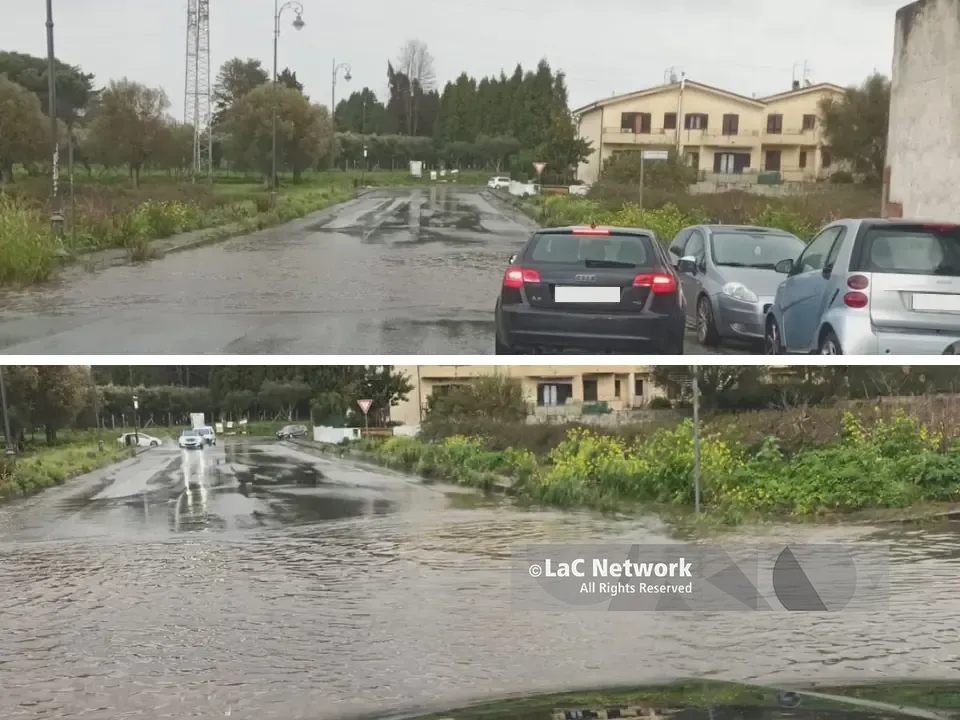 Vibo Valentia, strada allagata a Moderata Durant: disagi alla circolazione vicino al teatro comunale