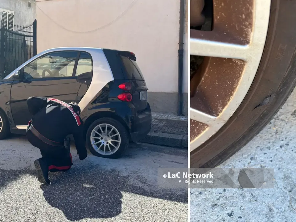 Parghelia, squarciate le ruote dell’auto del consigliere di minoranza Fabio Minieri: indagano i carabinieri