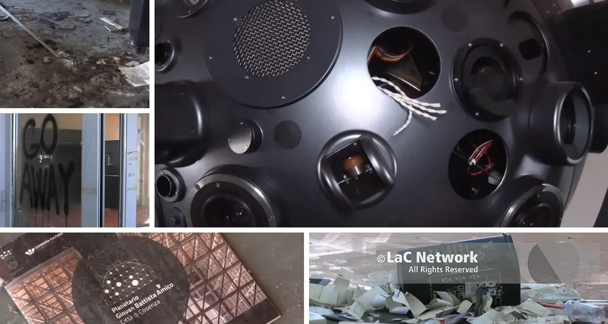 Piccoli incendi, graffiti e un danno a sei zeri: la tragica realtà del Planetario di Cosenza\n
