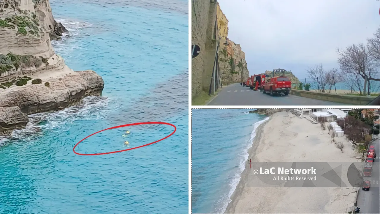 Sommozzatori in azione a Tropea: nuove ricerche nel punto dove fu recuperato il corpo del migrante\n