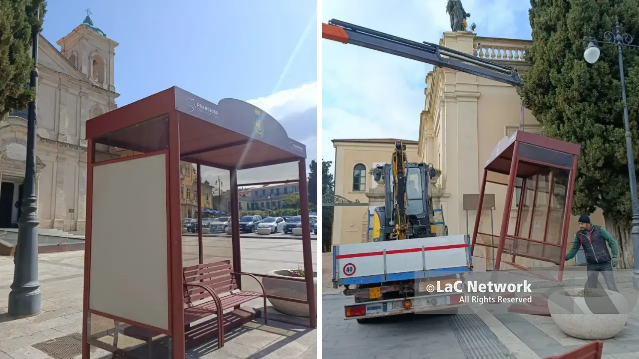 Pensilina davanti al Duomo di Vibo rimossa in meno di 24 ore: il Comune corre ai ripari dopo la tempesta\u00A0di polemiche\n