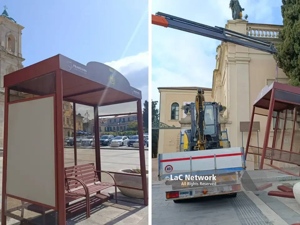 Pensilina davanti al Duomo di Vibo rimossa in meno di 24 ore: il Comune corre ai ripari dopo la tempesta di polemiche