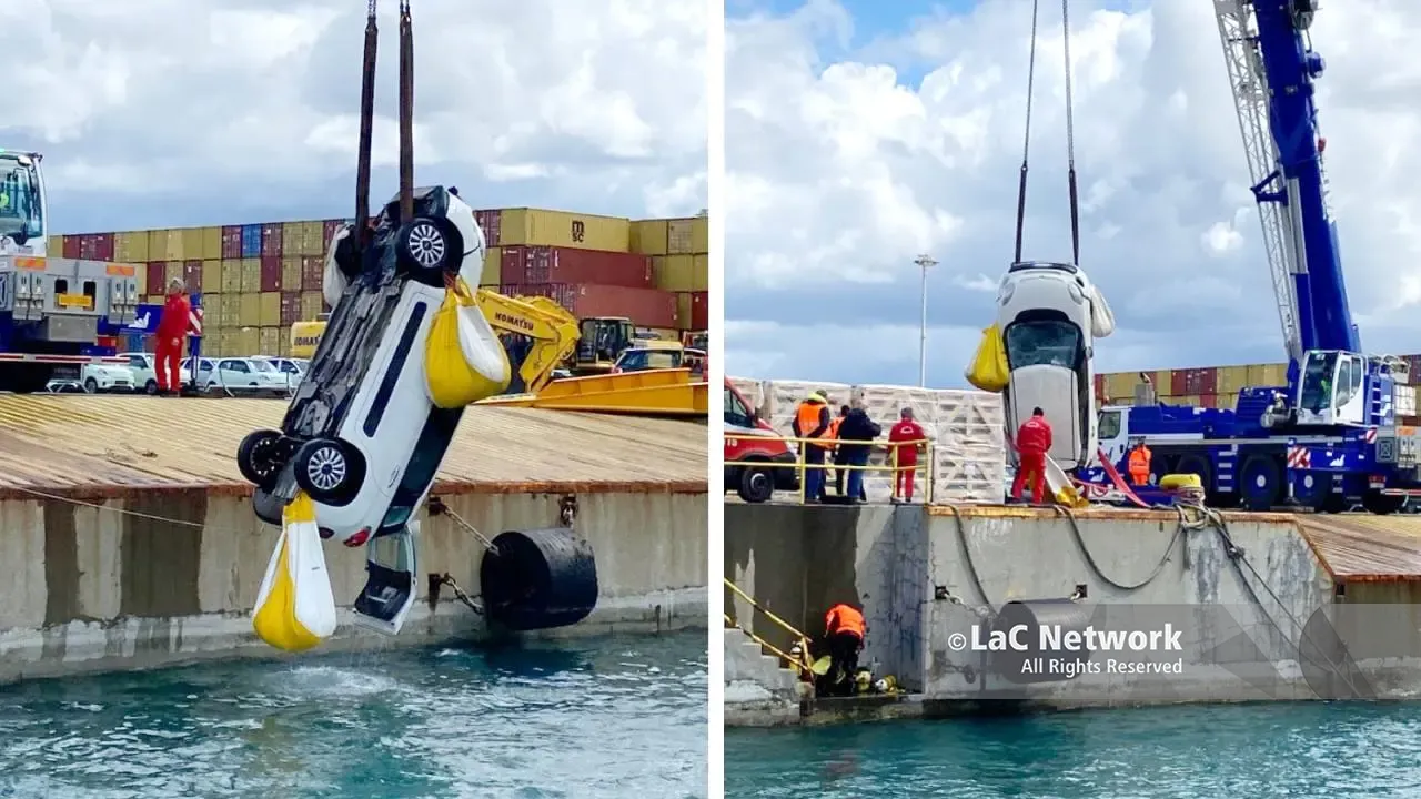 Incidente nel porto di Gioia Tauro: auto cade in acqua durante le operazioni di sbarco