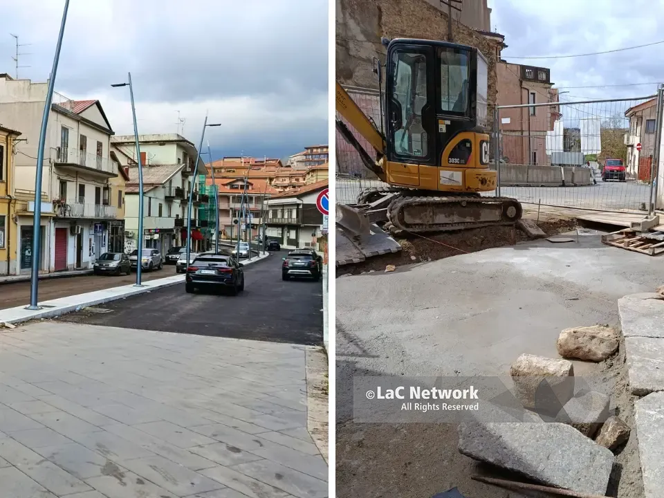Centro storico di Vibo, via De Gasperi già aperta ma ancora da asfaltare, mentre via Luigi Razza è quasi finita: la Pasqua è salva?