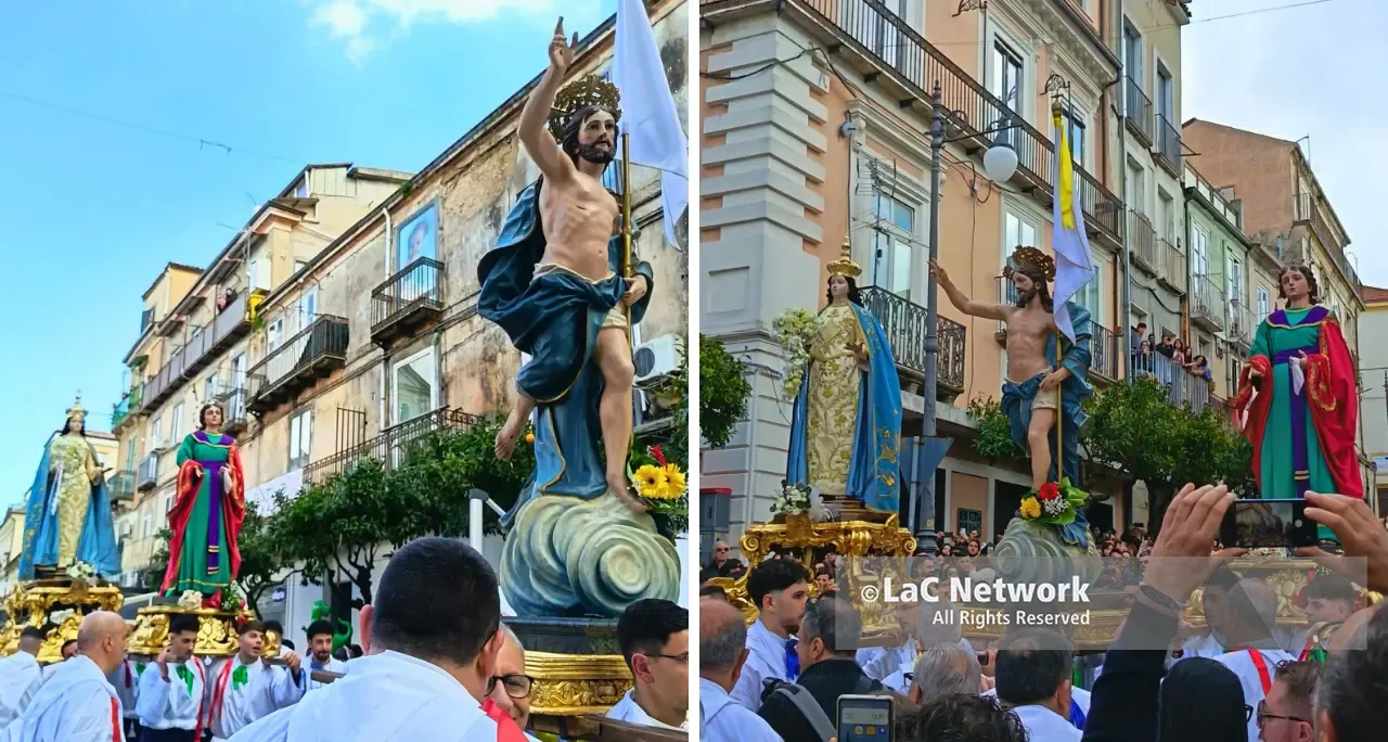 <p>Vibo, <span style=\"color:hsl(0, 75%, 60%);\">l’Affruntata rinnova il rito</span> della Pasqua tra fede e tradizione: migliaia di persone sul corso per assistere all’evento</p>