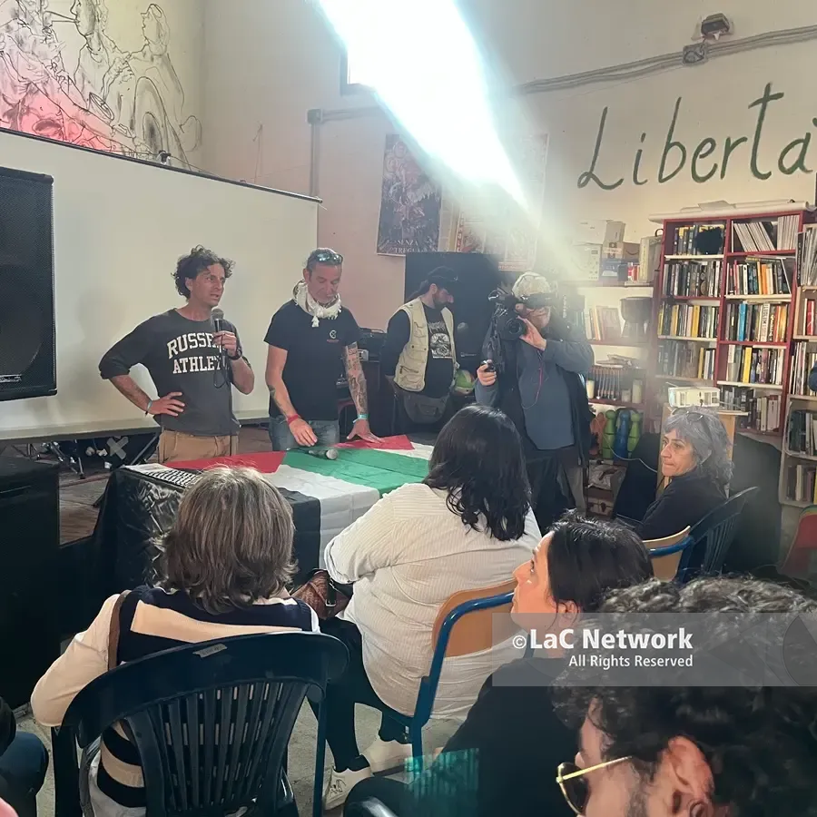 Al centro Cartella\u00A0gli attivisti Vittorio e Massimiliano: «Porteremo a Gaza anche le energie dei territori»