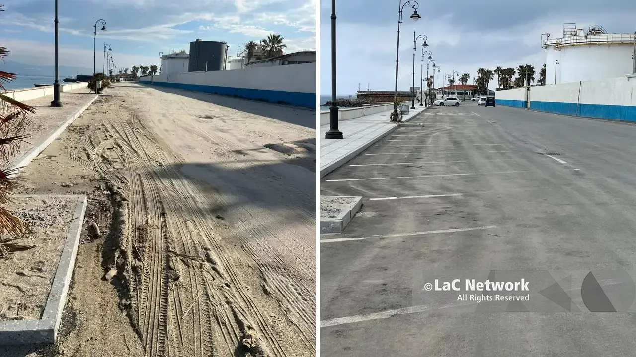 Vibo Marina, via Vespucci non è più una “spiaggia”: dopo tre mesi dalle mareggiate ripulita la strada dalla sabbia\n