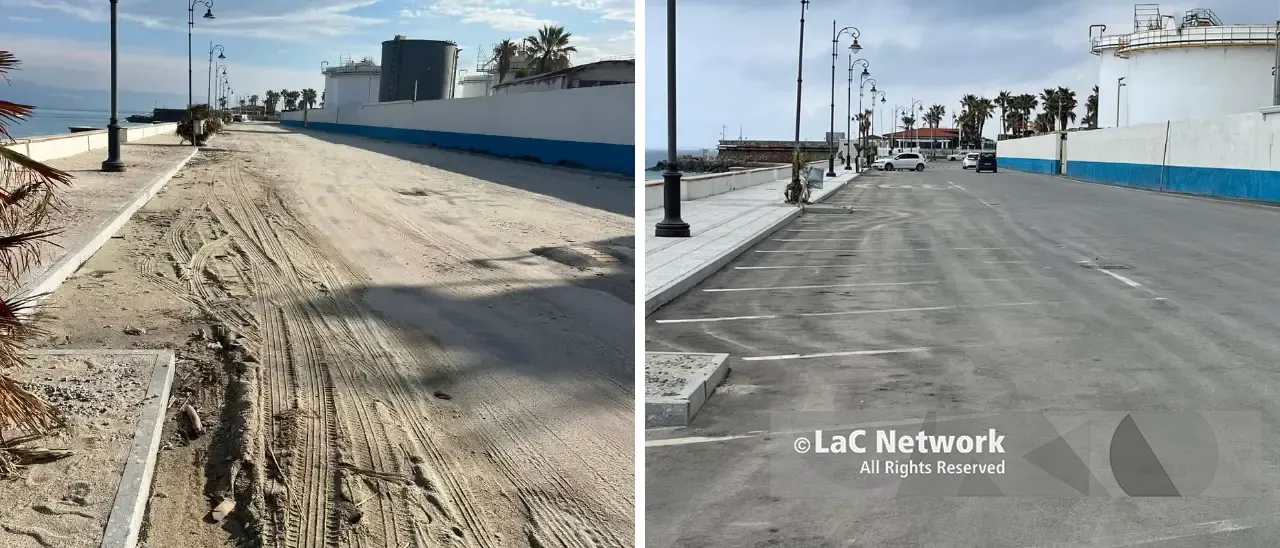 Vibo Marina, via Vespucci non è più una “spiaggia”: dopo tre mesi dalle mareggiate ripulita la strada dalla sabbia\n