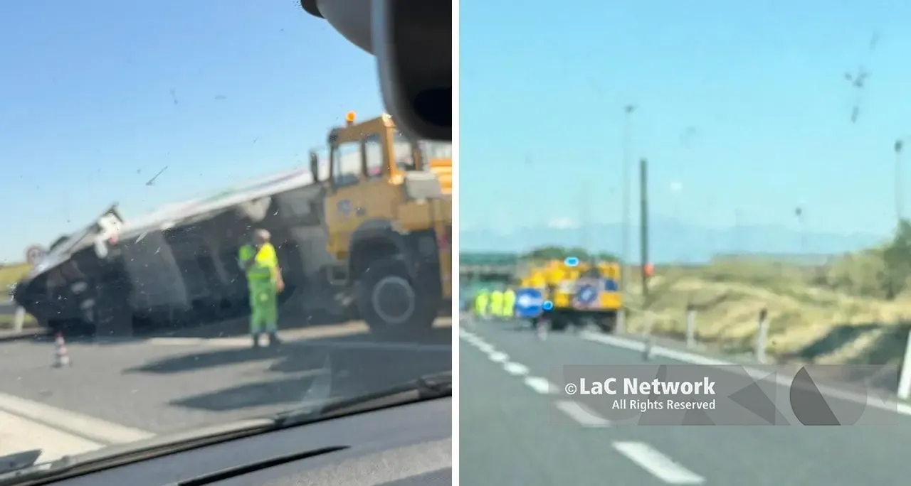 Camion si ribalta allo svincolo di Montalto Uffugo: traffico rallentato sull’A2\n