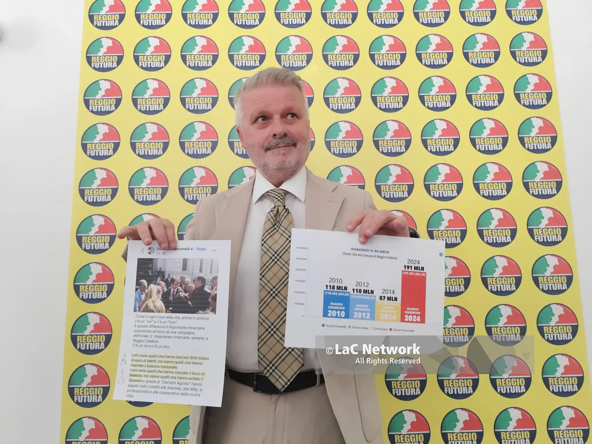 Reggio futura replica a Falcomatà: «Gli 800 milioni di debito sono una menzogna, oggi loro chiudono il bilancio a -191 milioni»\n