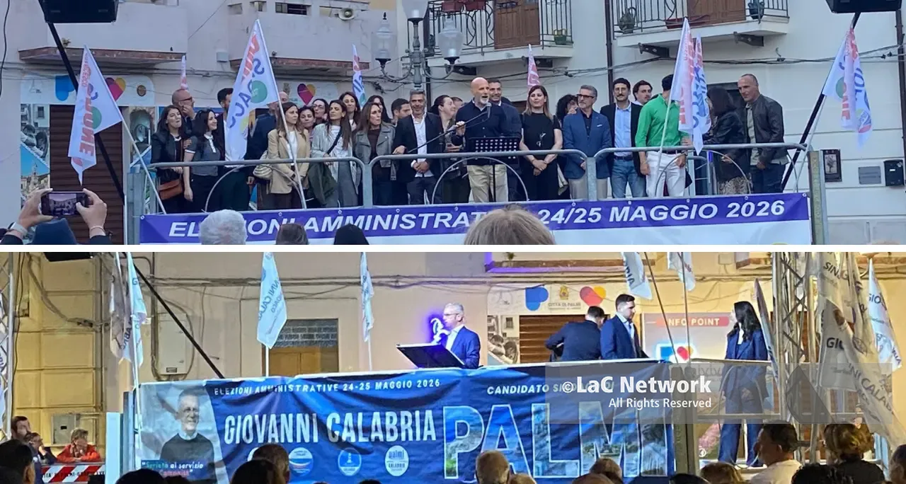 Palmi, si chiude in Piazza Primo\u00A0Maggio una campagna elettorale “infuocata”: i comizi finali di\u00A0Calabria e Cardone\n