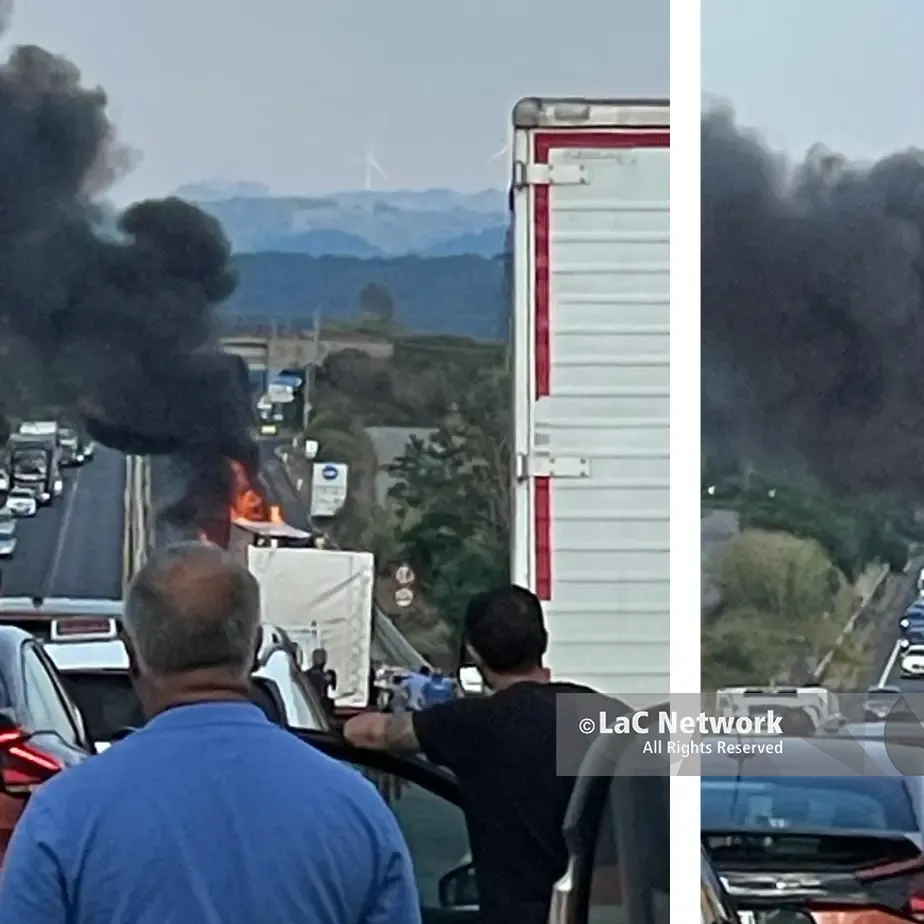 <p>Camion in fiamme<span style=\"color:hsl(0,75%,60%);\"> </span>sulla Strada dei Due Mari: traffico bloccato e lunghe code</p>