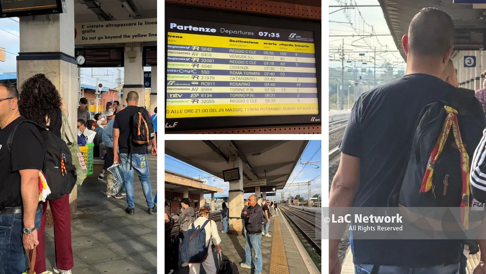 Circolazione ferroviaria sospesa a Rosarno per un guasto. Bloccati a Lamezia i tifosi del Catanzaro in partenza per Monza\n