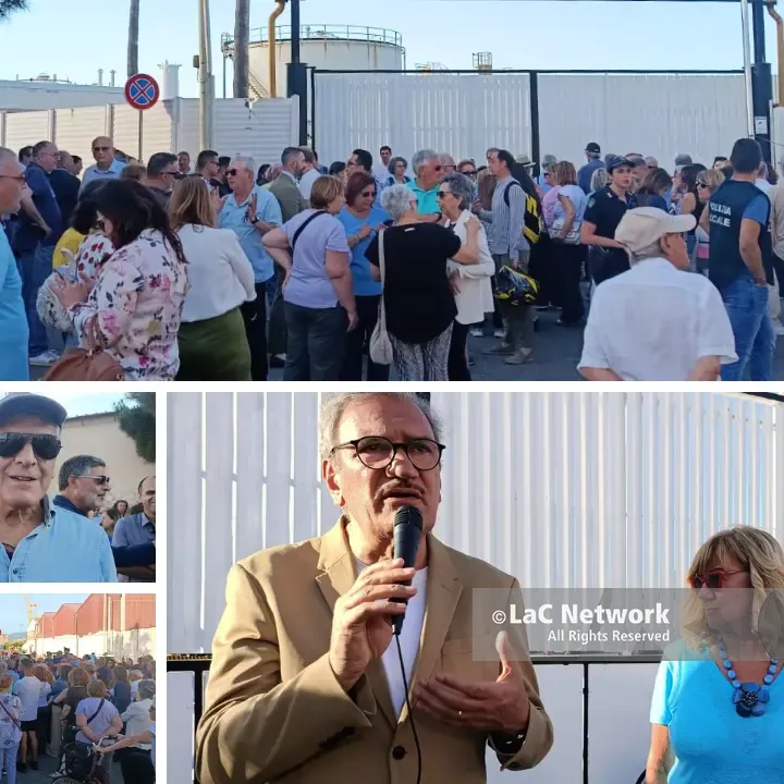 Vibo Marina, in pochi alla protesta contro i serbatoi di Meridionale Petroli. Romeo: «La delocalizzazione resta la priorità»\n