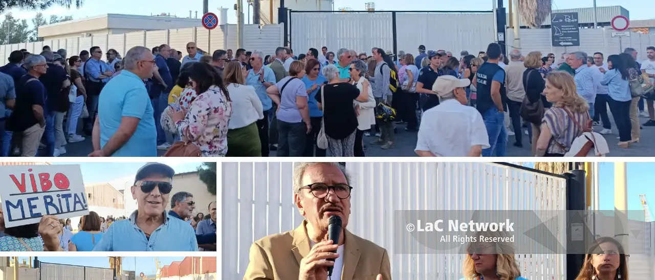 Vibo Marina, in pochi alla protesta contro i serbatoi di Meridionale Petroli. Romeo: «La delocalizzazione resta la priorità»\n