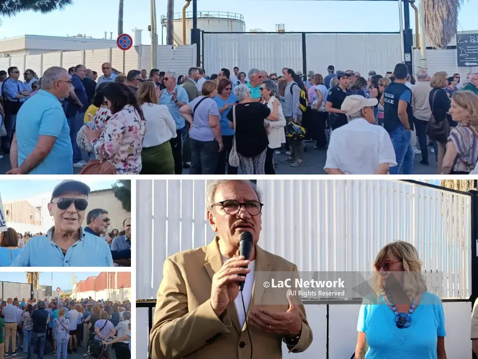 Vibo Marina, in pochi alla protesta contro i serbatoi di Meridionale Petroli. Romeo: «La delocalizzazione resta la priorità»