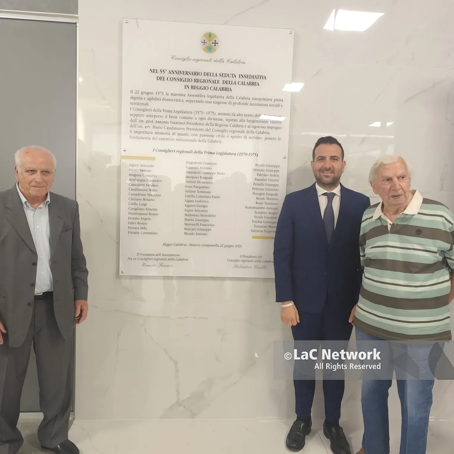 Una targa per celebrare i 55 anni del Consiglio regionale a Reggio Calabria: «Custodire la memoria e continuare a costruire»\n