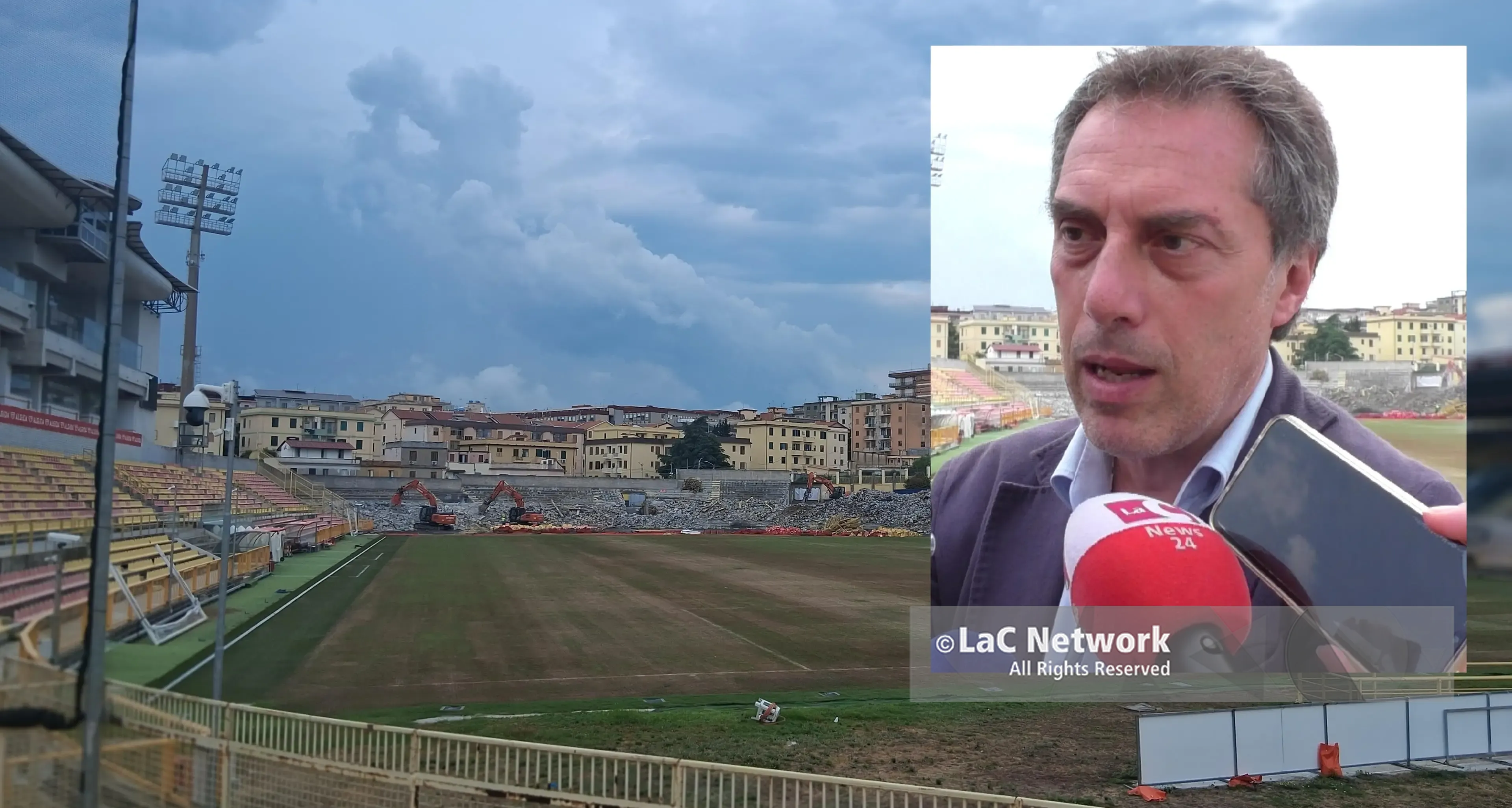 Cantieri al Ceravolo, Fiorita detta la linea sui tempi: «Lavori\u00A0in pochi mesi, l'obiettivo è giocare subito in casa»\n