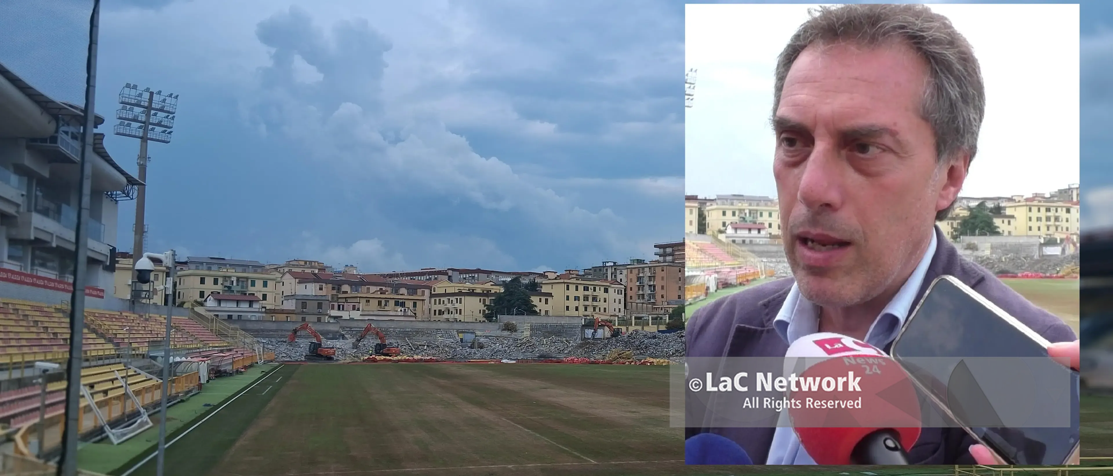 Cantieri al Ceravolo, Fiorita detta la linea sui tempi: «Lavori\u00A0in pochi mesi, l'obiettivo è giocare subito in casa»\n