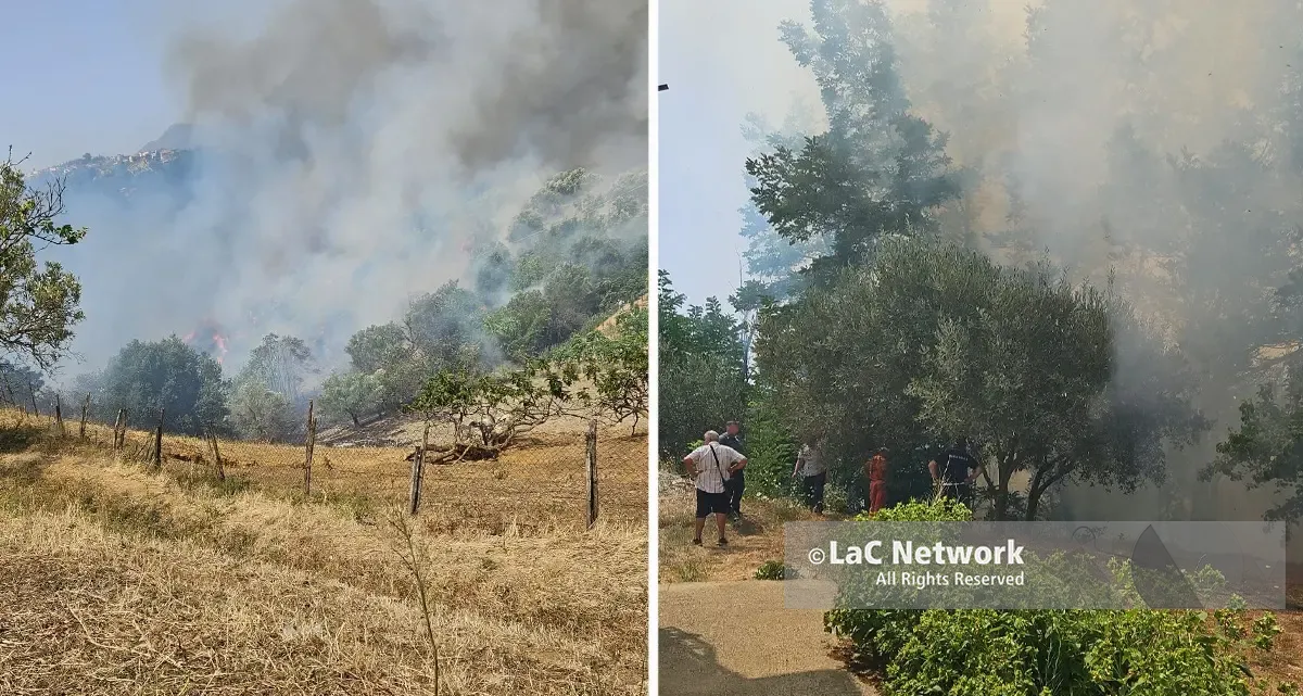 Cosenza, un vasto incendio devasta l'area sud: evacuazione immediata a Cozzo del Monaco\n