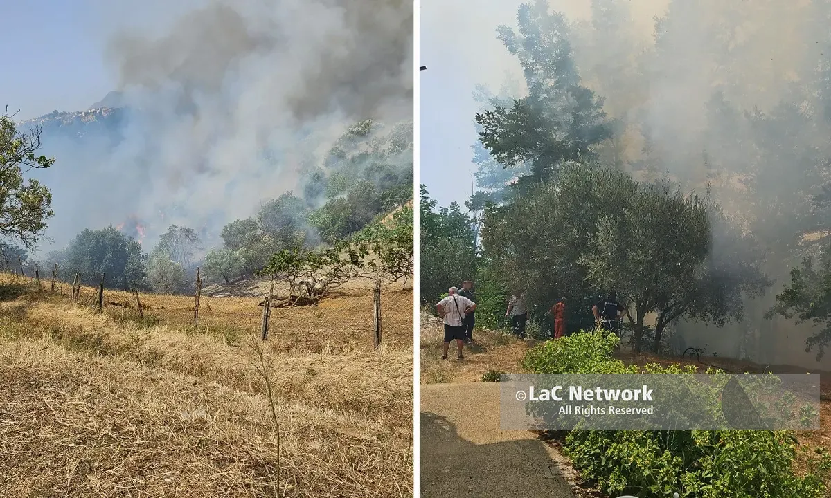 Cosenza, un vasto incendio devasta l'area sud: evacuazione immediata a Cozzo del Monaco\n