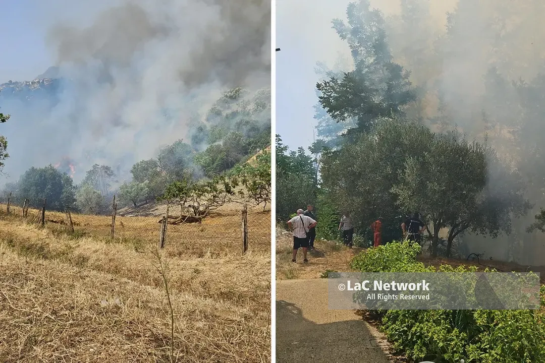 Cosenza, un vasto incendio devasta l'area sud: evacuazione immediata a Cozzo del Monaco\n