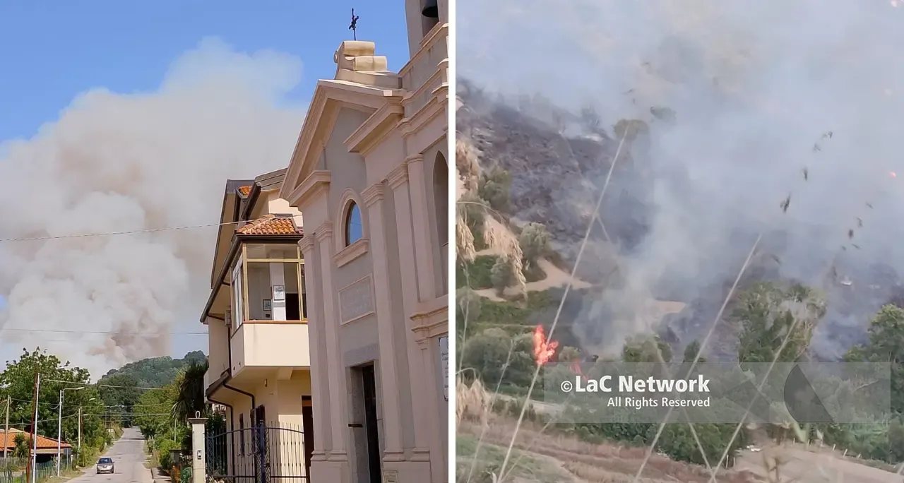 Il Vibonese brucia, vasti roghi tra Drapia e Stefanaconi: enorme nube di fumo sovrasta la città capoluogo\n