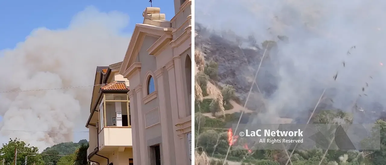 Il Vibonese brucia, vasti roghi tra Drapia e Stefanaconi: enorme nube di fumo sovrasta la città capoluogo\n