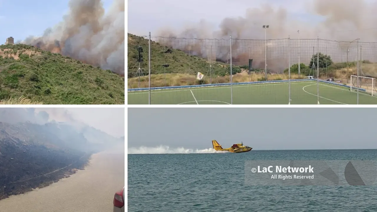 Incendio a Cirò, in fumo cento ettari di macchia mediterranea:\u00A0fiamme a ridosso di abitazioni e scuole\n
