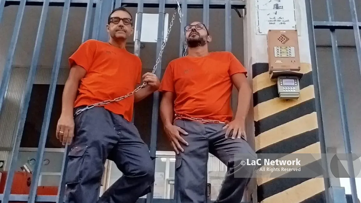 La protesta dei lavoratori alla centrale Enel di Rossano