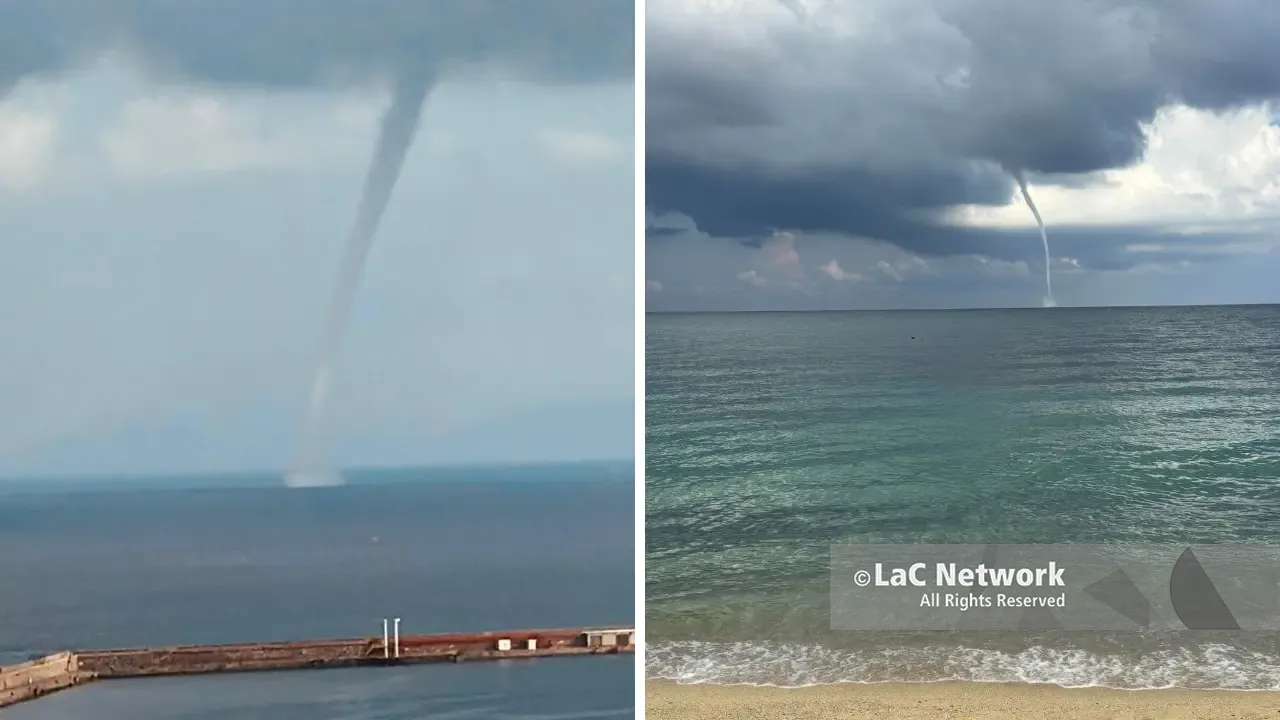 <p>Vibo, spettacolare tromba marina al largo: il caldo lascia spazio all’instabilità, forti temporali nelle prossime ore</p>