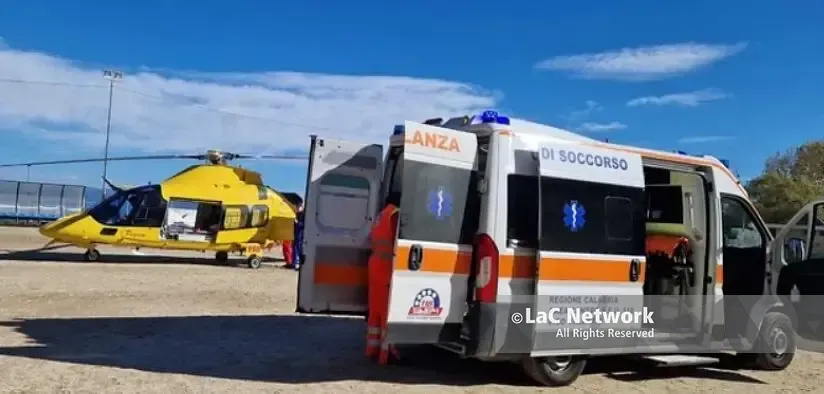 Ricadi, incidente in località Torre Marrana, ciclista trasportato in elisoccorso al Pugliese\n