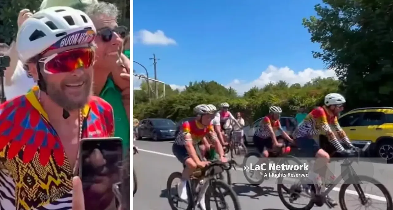 Jovanotti conquista anche Spadola, fan in festa per l'arrivo in bici del cantautore nelle Serre –\u00A0VIDEO\n