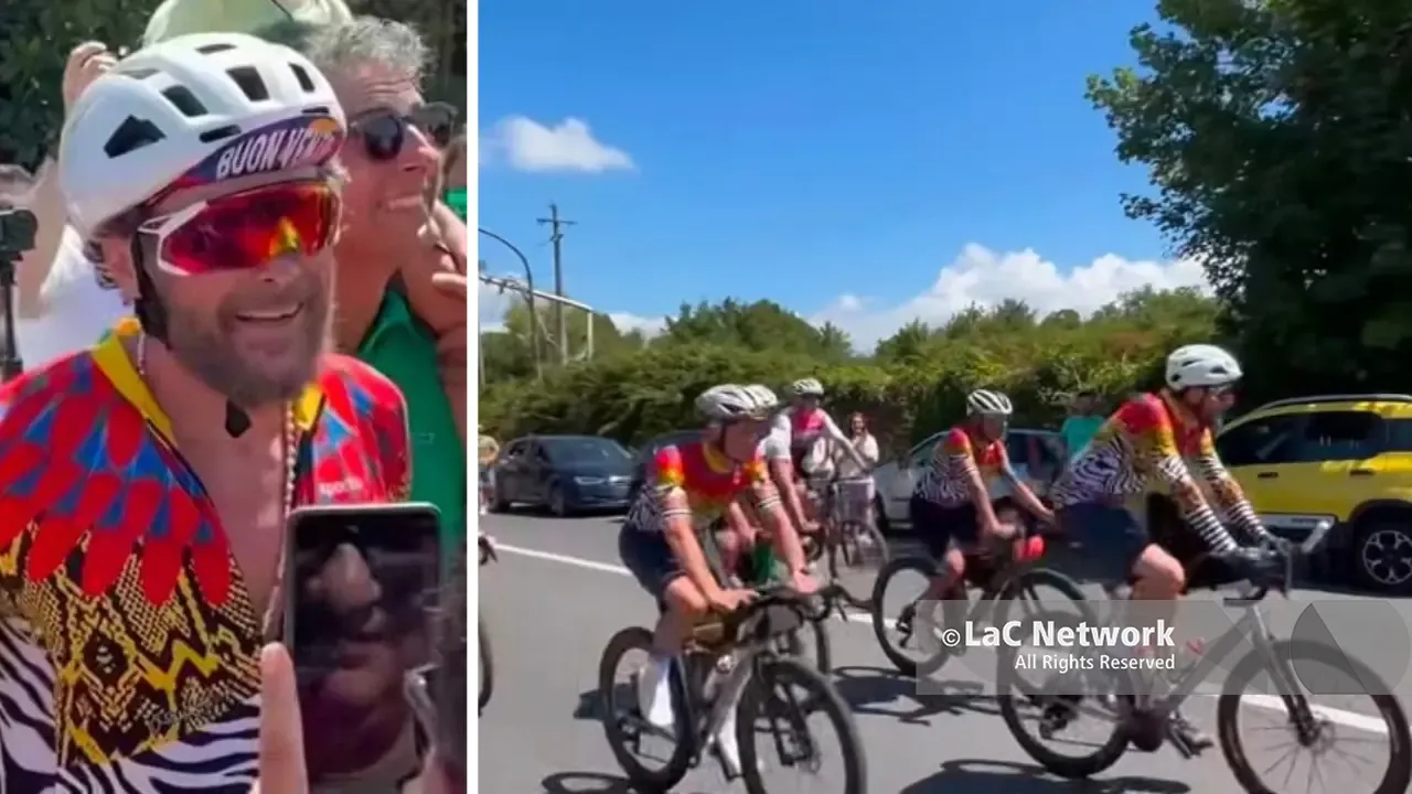 Jovanotti conquista anche Spadola, fan in festa per l'arrivo in bici del cantautore nelle Serre –\u00A0VIDEO\n
