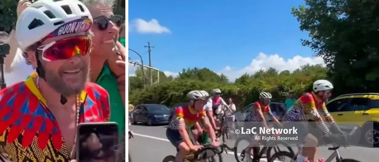 Jovanotti conquista anche Spadola, fan in festa per l'arrivo in bici del cantautore nelle Serre –\u00A0VIDEO\n