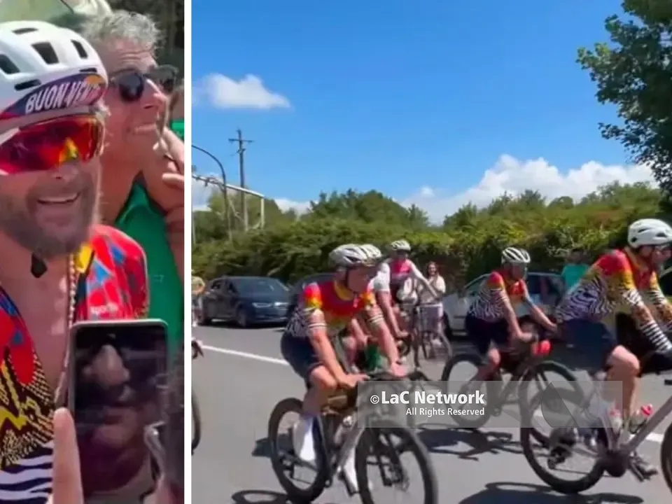 Jovanotti conquista anche Spadola, fan in festa per l'arrivo in bici del cantautore nelle Serre – VIDEO