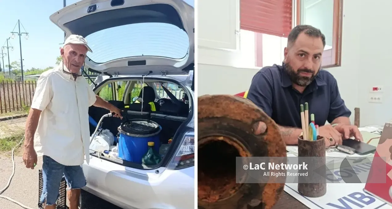 Crisi idrica, fine del calvario (si spera) per il 70enne costretto a rifornirsi alle fontanelle: a Vena Superiore torna l’acqua\n
