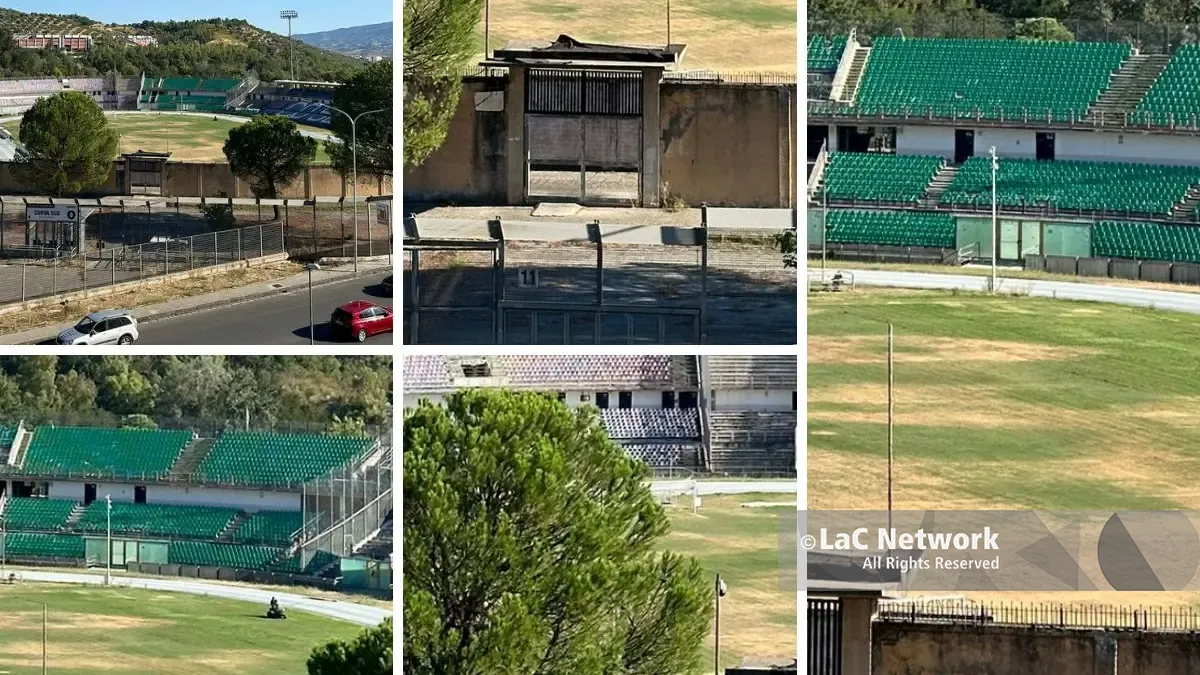 <p>Le condizioni del terreno di gioco dello stadio San Vito-Gigi Marulla di Cosenza</p>\\n