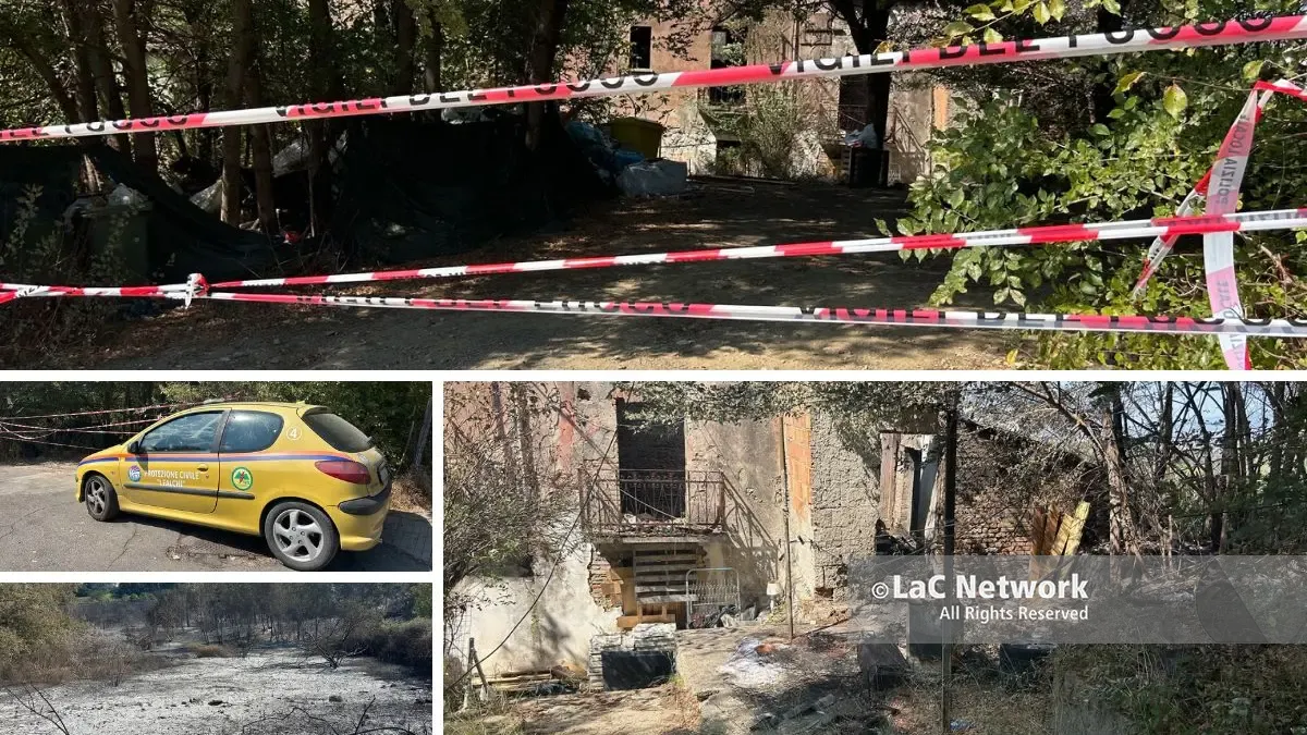 <p>L’area incenerita dal vasto incendio tra via degli Stadi e viale Magna Grecia a Cosenza</p>\\n