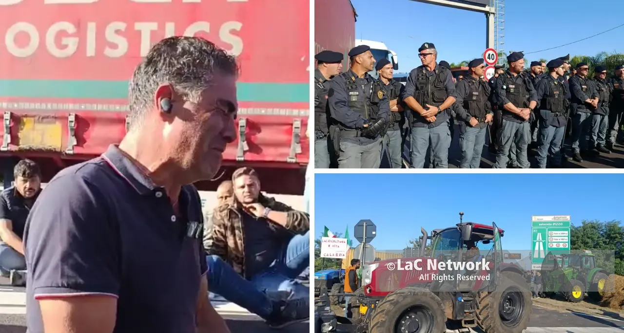 «Non ce la facciamo più», le lacrime degli agricoltori calabresi: la polizia ferma l’occupazione dell’autostrada, svicolo di Pizzo chiuso\n