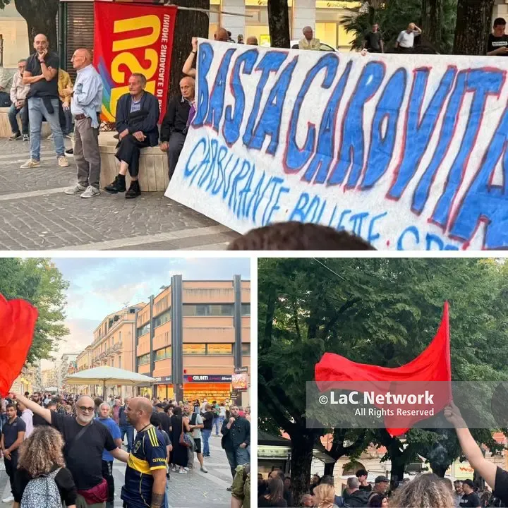Caro vita, protesta su corso Mazzini. Morrone: «In Calabria situazione insostenibile per le famiglie» | VIDEO\n