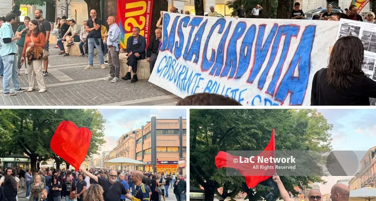 Caro vita, protesta su corso Mazzini. Morrone: «In Calabria situazione insostenibile per le famiglie» | VIDEO\n