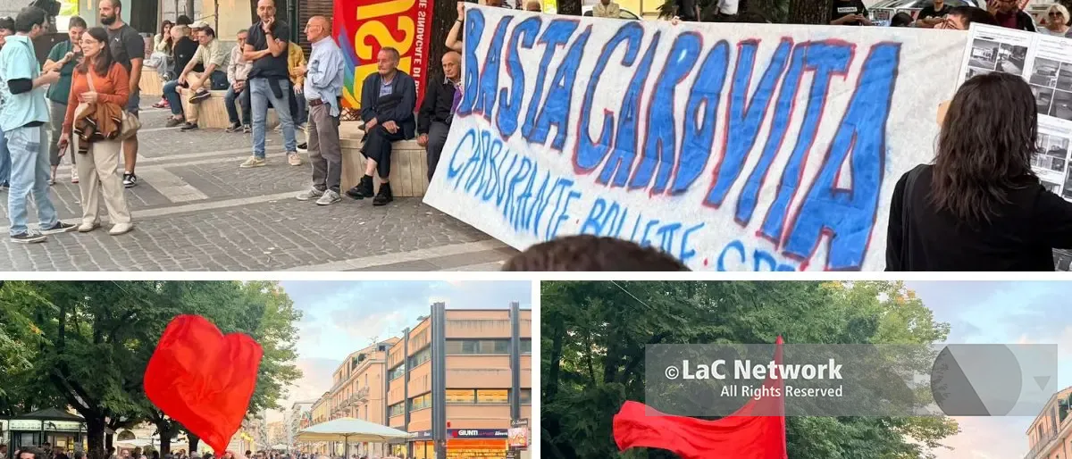 Caro vita, protesta su corso Mazzini. Morrone: «In Calabria situazione insostenibile per le famiglie» | VIDEO\n