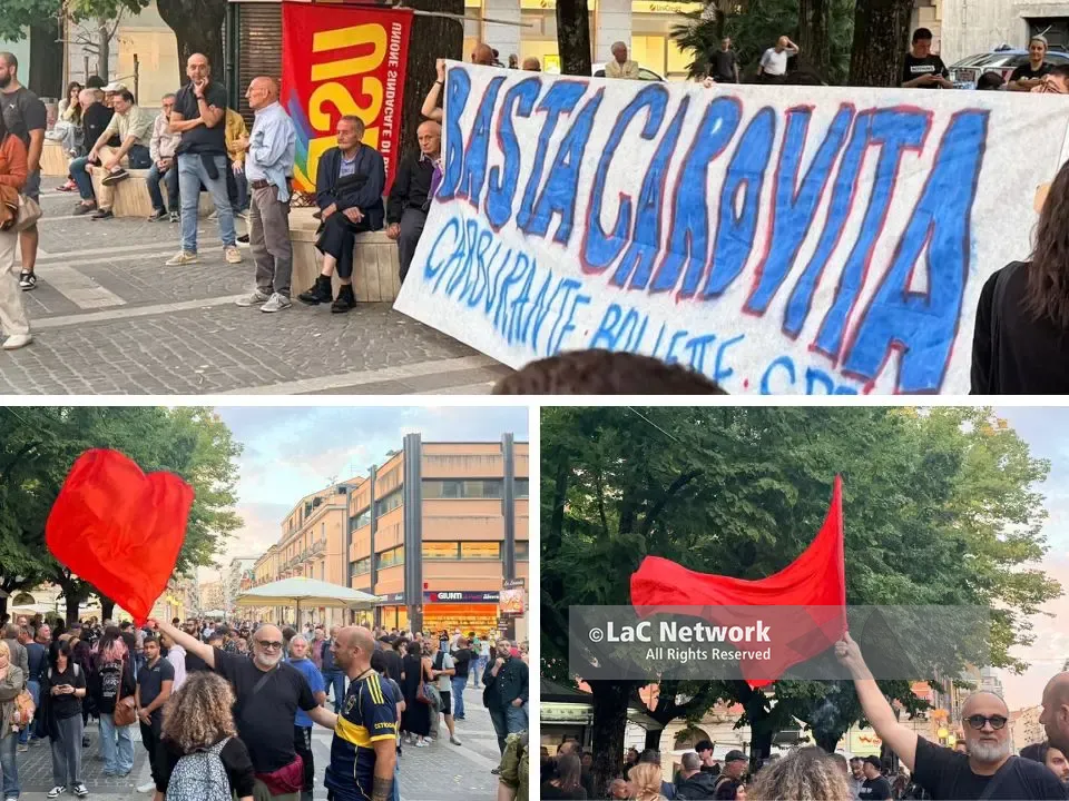 Caro vita, protesta su corso Mazzini. Morrone: «In Calabria situazione insostenibile per le famiglie» | VIDEO