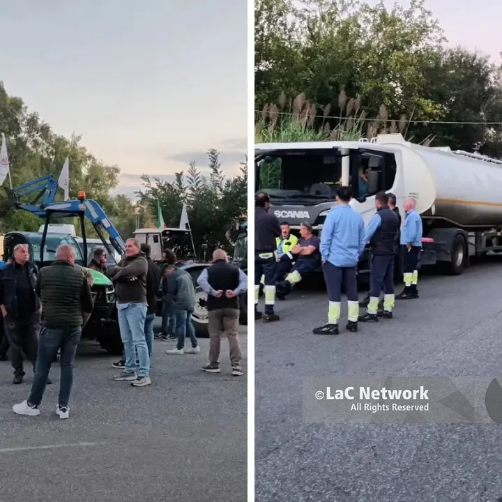 Vibo Marina, gli agricoltori\u00A0bloccano le autocisterne di carburante.\u00A0E\u00A0scatta la solidarietà di poliziotti e autisti\n